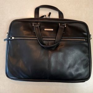 Johnston and Murphy Black genuine leather briefcase, laptop case. New, no tags